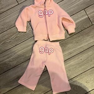 GAP Light Pink Baby Hoodie and Pants Set